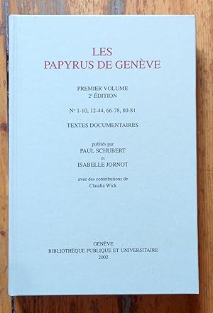 Immagine del venditore per Les papyrus de Genve. Premier volume, 2e dition. Numros 1-10, 12-44, 66-78, 80-81. Textes documentaires. venduto da La Bergerie