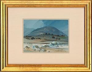 Colin Palmer - Contemporary Gouache, Mountain and Blue Sky
