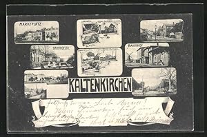Ansichtskarte Kaltenkirchen, Bahnhofstrasse, Bahnhof, Marktplatz