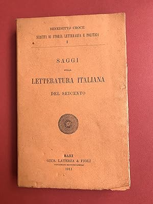 Saggi di letteratura italiana del seicento.