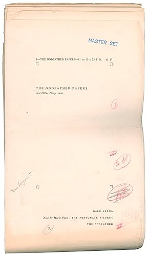 Imagen del vendedor de The Godfather Papers, and Other Confessions [Author's Master Galley Proof] a la venta por Adrian Harrington Ltd, PBFA, ABA, ILAB