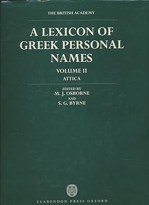 Seller image for A Lexicon of Greek Personal Names: Vol. 2: Attica. for sale by Fundus-Online GbR Borkert Schwarz Zerfa