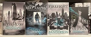 Immagine del venditore per Steelheart Signed Lined Dated - Firefight Signed and Numbered 38 - Calamity Signed and Numbered 38 + Mitosis (Novella) Signed. (Novella) - The Reckoners series. All 1st printings in Fine condition. venduto da UKBookworm