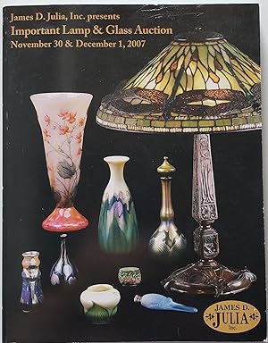 Image du vendeur pour Important Lamp & Glass Auction, 30 Nov-1 Dec 2007 mis en vente par MyLibraryMarket