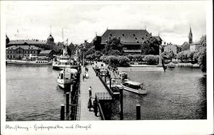 Bild des Verkufers fr Ansichtskarte / Postkarte Konstanz am Bodensee, Hafenpartie, Konzil, Bootsanlegestelle zum Verkauf von akpool GmbH