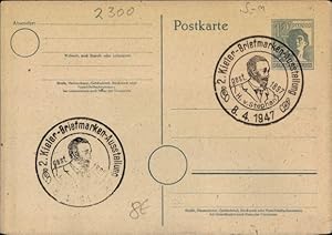 Wappen Ansichtskarte / Postkarte Staatssekretär Dr. Heinrich von Stephan, Gedenkkarte, 2. Kieler ...