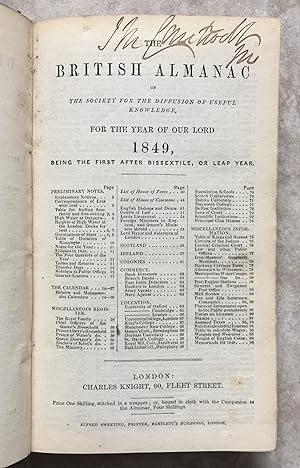 The British Almanac of the Society for the Diffusion of Useful Knowledge, for the Year 1849 (boun...