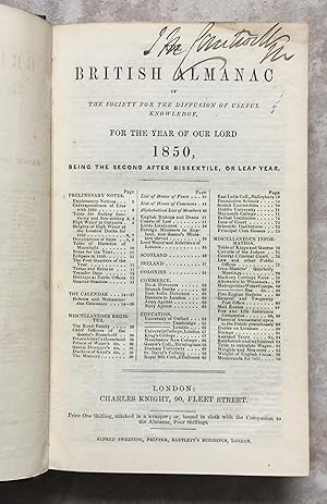 The British Almanac of the Society for the Diffusion of Useful Knowledge, for the Year 1850 (boun...