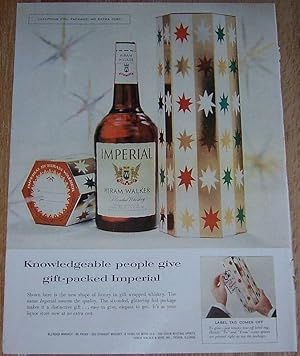 Seller image for 1957 HIRAM WALKER IMPERIAL WHISKEY LIFE MAGAZINE COLOR CHRISTMAS ADVERTISEMENT for sale by Gibson's Books