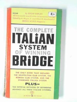 Image du vendeur pour The complete Italian system of winning bridge mis en vente par Cotswold Internet Books