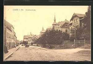 Ansichtskarte Colditz i. Sa., Dresdnerstrasse mit Villa Carola