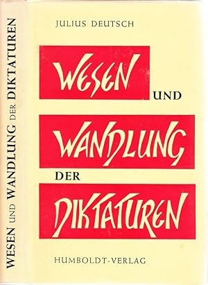 Bild des Verkufers fr Wesen und Wandlung der Diktaturen. zum Verkauf von Antiquariat Krikl