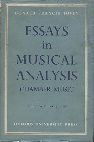 Bild des Verkufers fr Essays in Musical Analysis. Chamber Music zum Verkauf von CHARLES BOSSOM