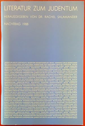 Bild des Verkufers fr Literatur zum Judentum - Nachtrag 1988 zum Verkauf von biblion2