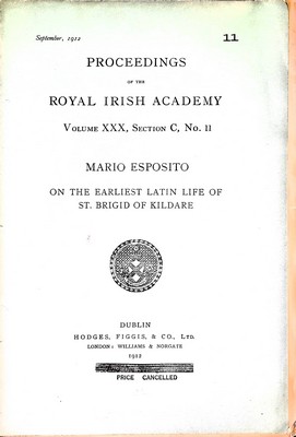 Image du vendeur pour On the earliest Latin Life of St. Brigid of Kildare by Cogitosus mis en vente par Kennys Bookshop and Art Galleries Ltd.