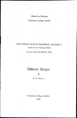 Image du vendeur pour Osborn Bergin mis en vente par Kennys Bookstore