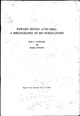Seller image for Edward Hinks ( 1792-1866) A Bibliography of hiis Publications for sale by Kennys Bookshop and Art Galleries Ltd.