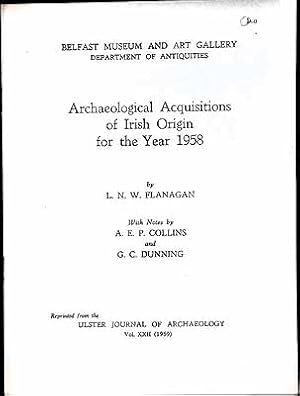 Seller image for Archaeological Acquisitions of Irish Origin for the year 1958 for sale by Kennys Bookstore