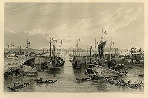 Antique Print-ENTRANCE-HOANG HO-YELLOW RIVER-ENTRÉE-HAVEN-Allom-Adlard-1845