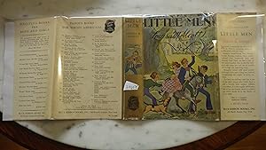 Seller image for LITTLE MEN Life at Plumfield with Jo's boys By Louisa Alcott, in Color Dustjacket BY Erick Berry of Girl & Boy riding GREY Donkey with Dog & 2 Other children, Lovely Color illustrations , ORANGE COVER WITH PICTORIAL LABEL, Complete Authorized EDITION, for sale by Bluff Park Rare Books
