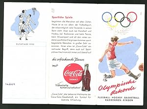 Prospekt Coca Cola, Olympische Rekorde der Olympiade 1936, 1948, Fussballspieler
