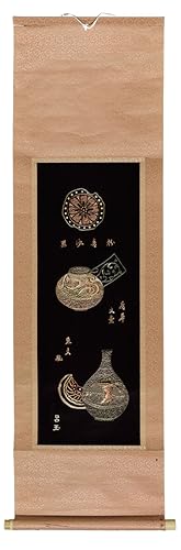 Embroidery Scroll with Korean Ceramic Art Works.