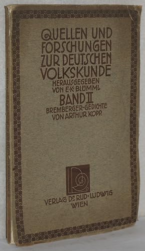 Bild des Verkufers fr Bremberger-Gedichte. Ein Beitrag zur Brembergersage. zum Verkauf von Antiquariat Reinsch
