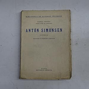 Imagen del vendedor de ANTON SIMONSEN. (NOVELA) a la venta por Librera J. Cintas