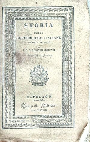Imagen del vendedor de Storia delle repubbliche italiane. Tomo VI a la venta por Librodifaccia