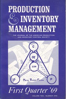 Imagen del vendedor de Production and Inventory Management: The Journal of the American Production and Inventory Control Society, Volume 10 Number 1, First Quarter, 1969 a la venta por Never Too Many Books