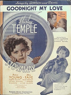 Seller image for Stowaway Sheet Music 1936 Shirley Temple, Robert Young for sale by AcornBooksNH