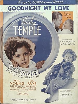 Imagen del vendedor de Stowaway Sheet Music 1936 Shirley Temple, Robert Young a la venta por AcornBooksNH