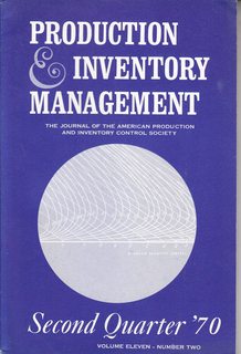 Imagen del vendedor de Production and Inventory Management: The Journal of the American Production and Inventory Control Society, Volume 11 Number 2, Second Quarter, 1970 a la venta por Never Too Many Books