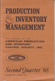 Imagen del vendedor de Production and Inventory Management: The Journal of the American Production and Inventory Control Society, Volume 9 Number 2, Second Quarter, 1968 a la venta por Never Too Many Books