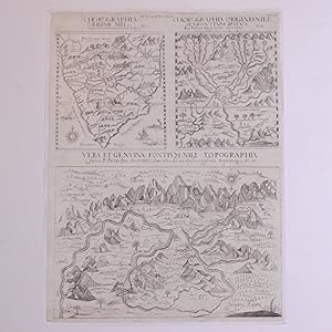 Seller image for Chorographia origins Nili juxta observationem Odoardi Lopez. Fol. 55. Chorographia Originis Nili ex Arabum Geographia deprompta. Fol. 53. Vera et Genuina Fontium Nili Topographia facta a Petro Pais 1618. Fol. 56. (Three maps of the origins of the Nile according to Duarte Lopez, to Arab geography and Peter Pais for sale by Quagga Books ABA ; ILAB