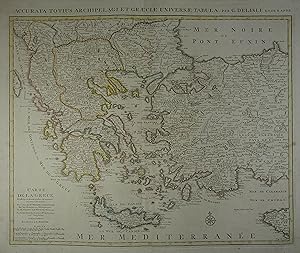 Accurata totius Archipelagi et Graeciae Universae Tabula. Carte de la Grece. Dressée sur un grand...