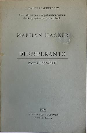 Bild des Verkufers fr Desesperanto: Poems 1999-2002 zum Verkauf von White Square - Fine Books & Art