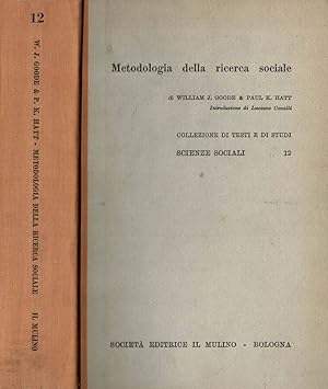 Bild des Verkufers fr Metodologia della ricerca sociale zum Verkauf von Biblioteca di Babele