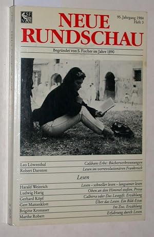 Seller image for Neue Rundschau. Heft 3 1984. 95. Jahrgang. for sale by Versandantiquariat Kerstin Daras