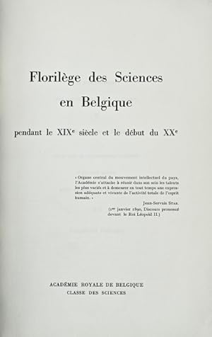 FLORILÉGE DES SCIENCES EN BELGIQUE.