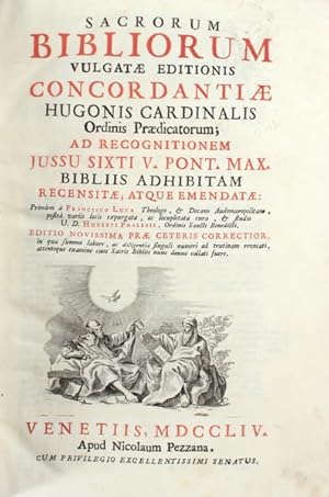 SACRORUM BIBLIORUM VULGATAE EDITIONIS CONCORDANTIAE