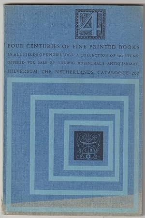 Bild des Verkufers fr Four Centuries of Fine Printed Books. Catalogue 207 zum Verkauf von Sonnets And Symphonies
