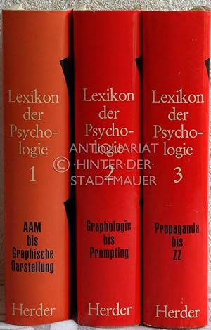 Bild des Verkufers fr Lexikon der Psychologie. (3 Bde., komplett) zum Verkauf von Antiquariat hinter der Stadtmauer