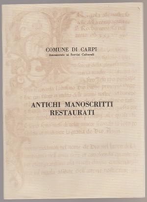 Bild des Verkufers fr Antichi Manoscritti Restaurati (Italian text) zum Verkauf von Sonnets And Symphonies