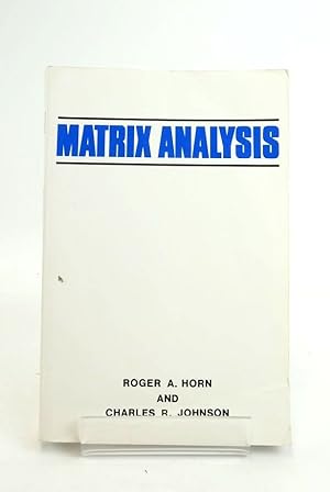 Seller image for MATRIX ANALYSIS for sale by Stella & Rose's Books, PBFA