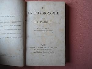 Immagine del venditore per De la physionomie et de la parole venduto da Benot HENRY