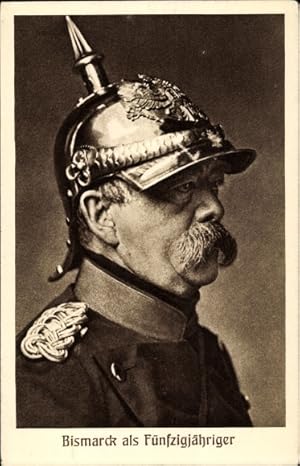Ansichtskarte / Postkarte Otto von Bismarck als Fünfzigjähriger, Pickelhaube, Portrait
