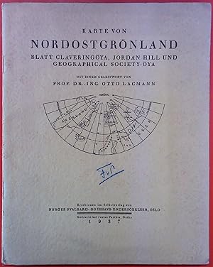 Bild des Verkufers fr Karte von Nordostgrnland, Blatt Vlaceringya, Jordan Hill und Gepgraphical Society-ya zum Verkauf von biblion2
