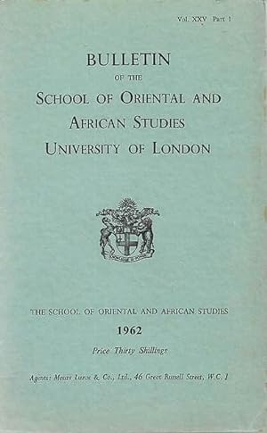 Bulletin of The School of Oriental and African Studies XXV Part 1 (1962)