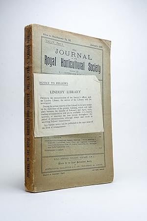 Seller image for Journal of the Royal Horticultural Society Vol. LV Part 1 January 1930 for sale by Andmeister Books